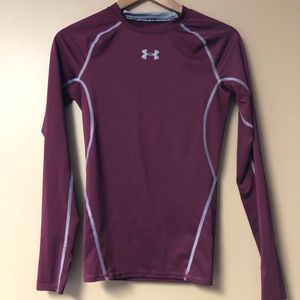 Under Armour Compression Long Sleeve Maroon Men S